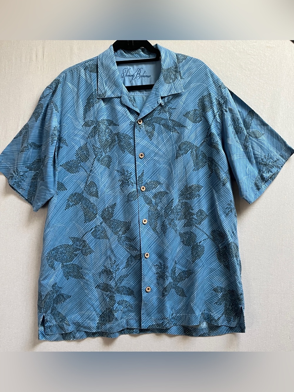 Tommy Bahama 100% Silk Floral Short Sleeve Camp Collar Shirt Mens Large